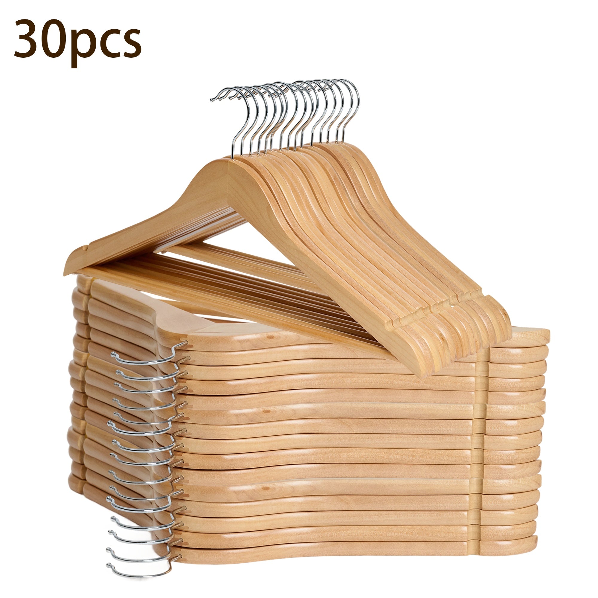 10\u002F20\u002F30pcs Wooden Clothing Racks for Retail, Used for Hanging, Perfect for Organizing Coats, And Shirts In The Bedroom, Sturdy Wood Build, Practical Clothing Shelves, Clothing Hanger, Storage Home Organization, Christmas Gift, New Year Refresh