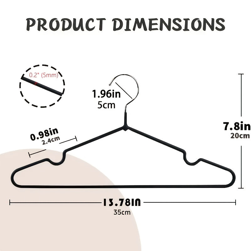 Heavy Duty Metal Traceless Non-slip Clothes Hangers with Grooves, Household Storage Organizer, Made Of High Manganese Steel, 50pcs\u002F20pcs\u002F10pcs, 40-50g, Standard Hangers, for Bathroom, Bedroom, Closet, Wardrobe, Home, Dorm