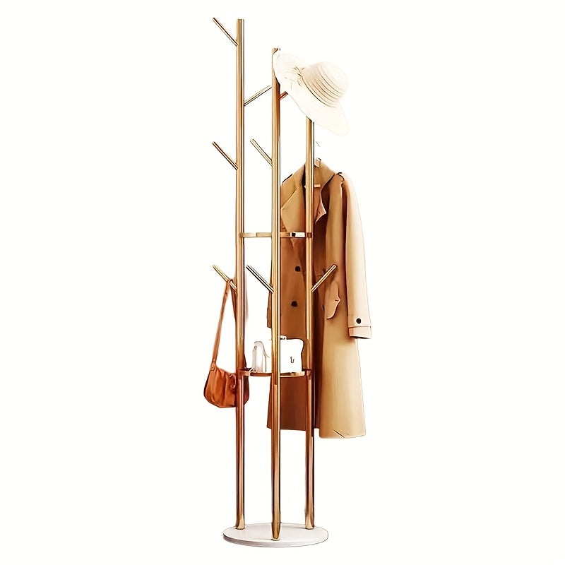 Freestanding Metal Coat Stand, Contemporary Coat Racks Featuring a Natural Marble Base, Coat Tree Hanger for Jackets, Bags, Entryway, And Office Use