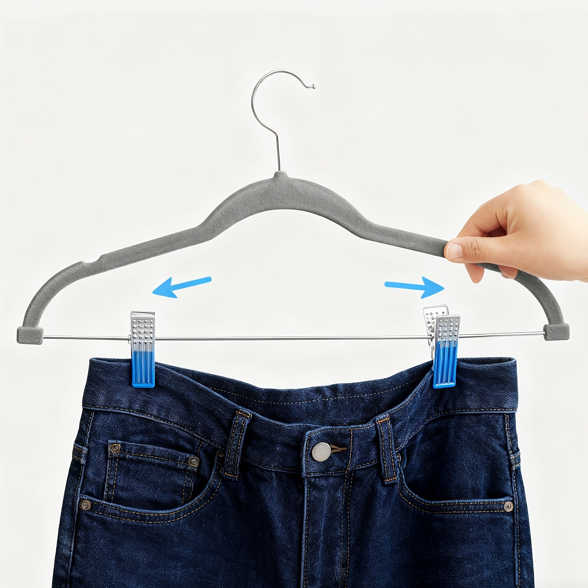 20\u002F30\u002F50pcs Velvet Hangers, Adjustable Non-Slip Pants\u002FSkirt Clips, Heavy-Duty, Hangers with Clips, Pants Hangers, Hangers for Clothes, Suitable for Pants, Skirts, Coats, Dresses - Sturdy and Durable