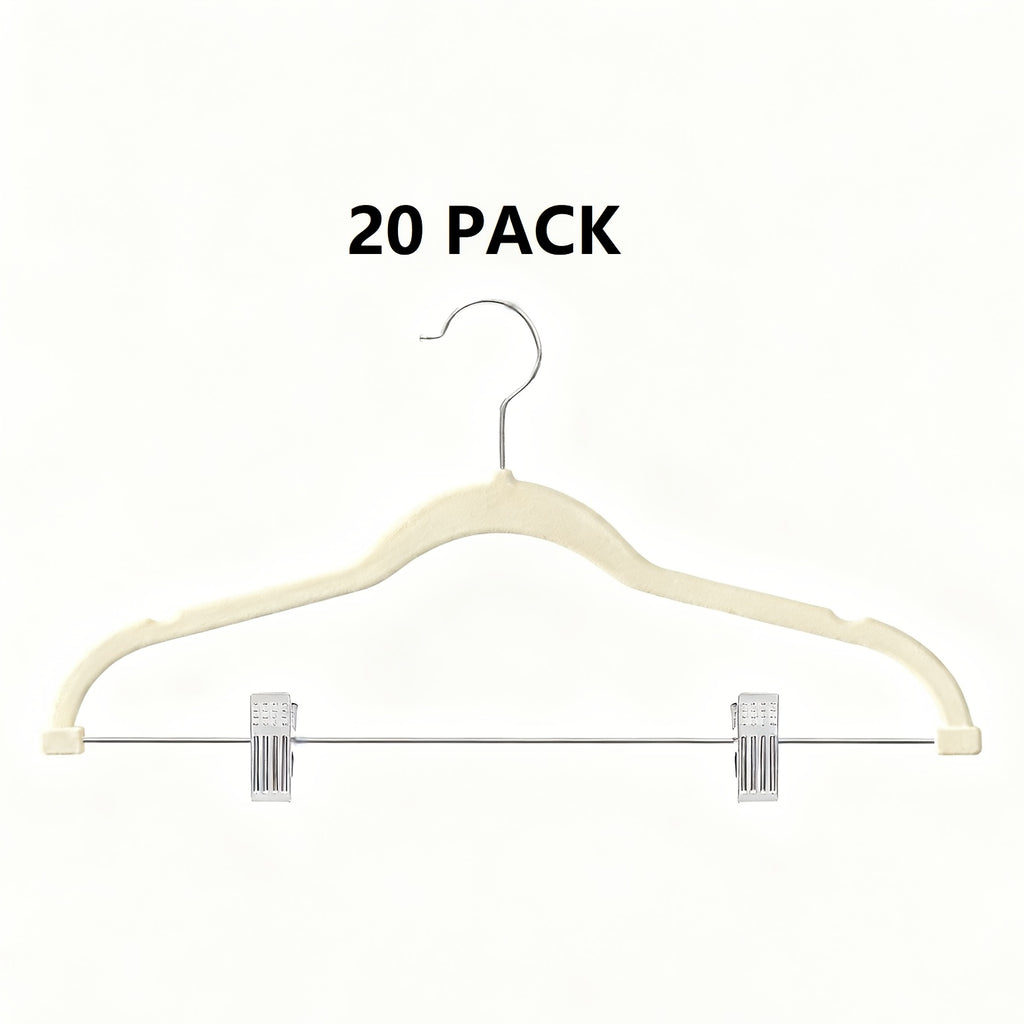 20\u002F30\u002F50pcs Velvet Hangers, Adjustable Non-Slip Pants\u002FSkirt Clips, Heavy-Duty, Hangers with Clips, Pants Hangers, Hangers for Clothes, Suitable for Pants, Skirts, Coats, Dresses - Sturdy and Durable