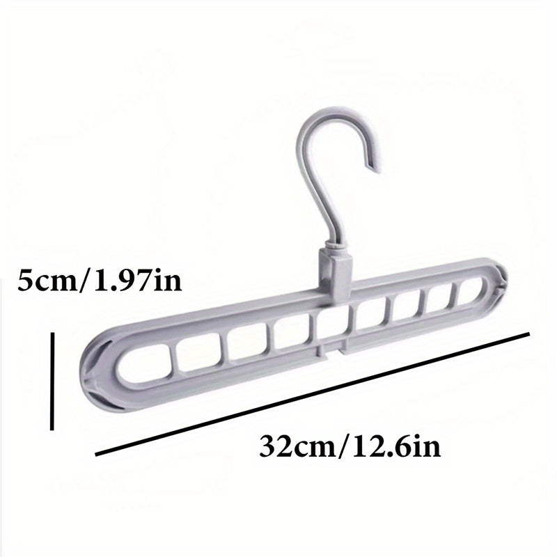 Set of 5 Sturdy 9-Hole Hangers - Enhanced Anti-Slip, Foldable Design That Saves Space, Perfect for Home Closets, Student Dorms, And Rental Storage