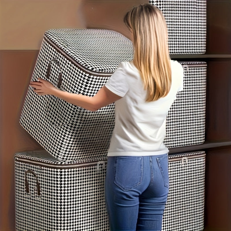 3\u002F1pc, Oversized Thousand Bird Compartment Storage Container, Thickened Storage Bucket, Used for Clothes And Blankets, Dust-proof And Bag Storage Box with Handle, Ideal Mobile And Travel Storage Basket, Under Bed Storage, Storage Box, Under-Bed