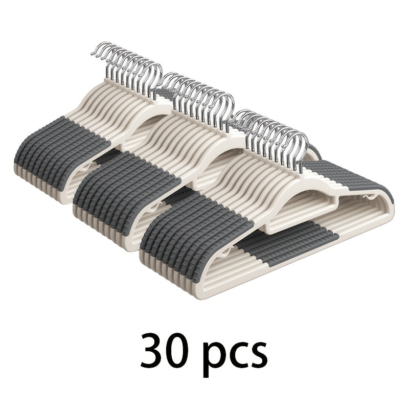 30pcs\u002F20pcs\u002F10pcs Non-slip And Mark-free Plastic Hangers, Home Wardrobe Storage And Clothes Hanging Hangers, Anti-slip And Anti-deformation Hangers, A Great Helper for Clothes Storage, Dual-purpose for Wardrobe Storage And Clothes Drying.