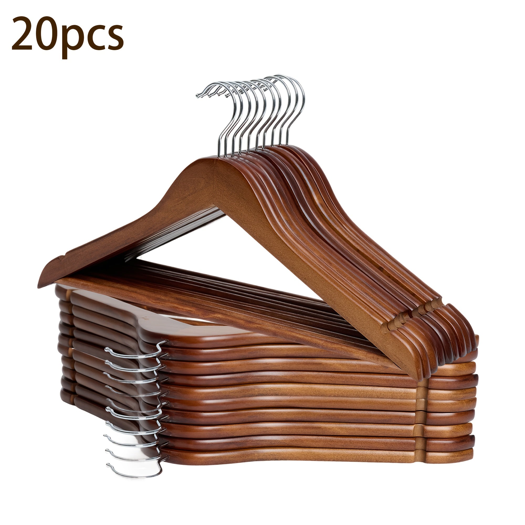 10\u002F20\u002F30pcs Wooden Clothing Racks for Retail, Used for Hanging, Perfect for Organizing Coats, And Shirts In The Bedroom, Sturdy Wood Build, Practical Clothing Shelves, Clothing Hanger, Storage Home Organization, Christmas Gift, New Year Refresh