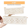 2pcs Bohemian Handmade Macrame Storage Basket Set with Handles | Multipurpose Organizer for Food, Jewelry, Skincare, Cosmetics & Clutter - Ideal for Bathroom, Bedroom & Living Room Shelf, Shelf Baskets
