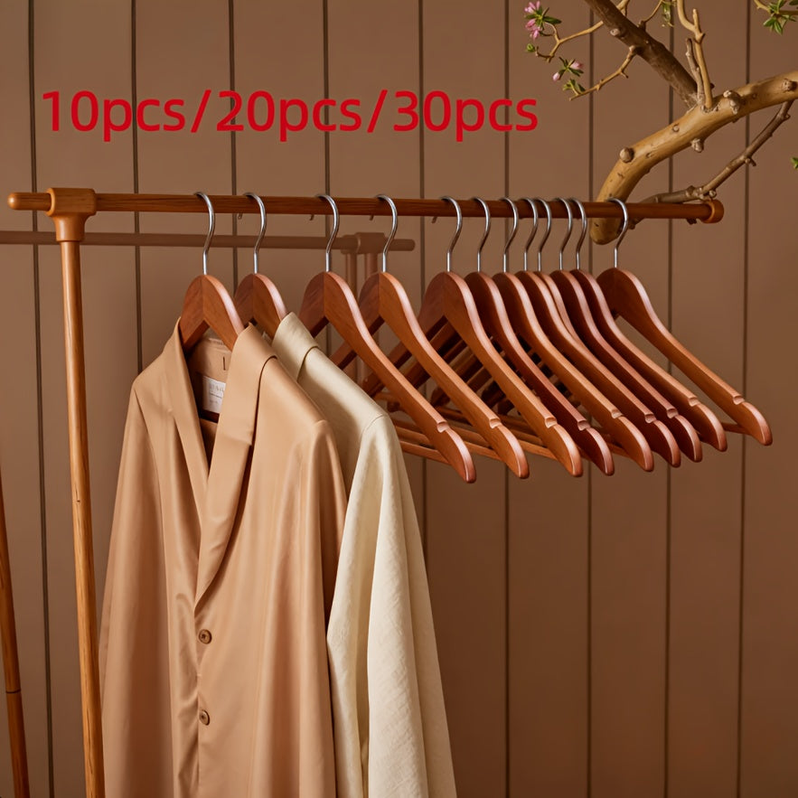 10\u002F20\u002F30pcs Wooden Clothing Racks for Retail, Used for Hanging, Perfect for Organizing Coats, And Shirts In The Bedroom, Sturdy Wood Build, Practical Clothing Shelves, Clothing Hanger, Storage Home Organization, Christmas Gift, New Year Refresh