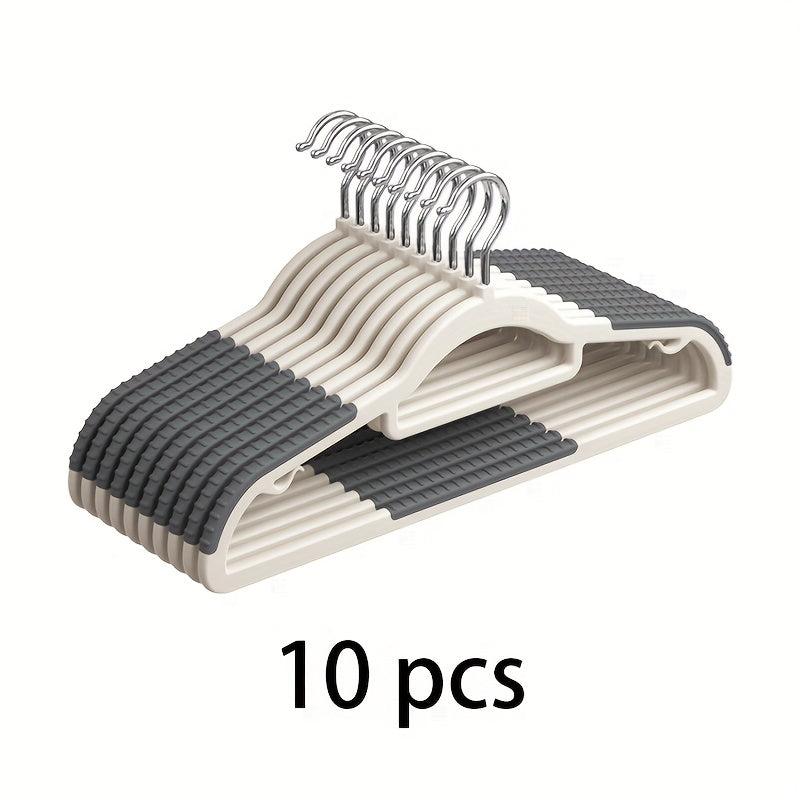 30pcs\u002F20pcs\u002F10pcs Non-slip And Mark-free Plastic Hangers, Home Wardrobe Storage And Clothes Hanging Hangers, Anti-slip And Anti-deformation Hangers, A Great Helper for Clothes Storage, Dual-purpose for Wardrobe Storage And Clothes Drying.