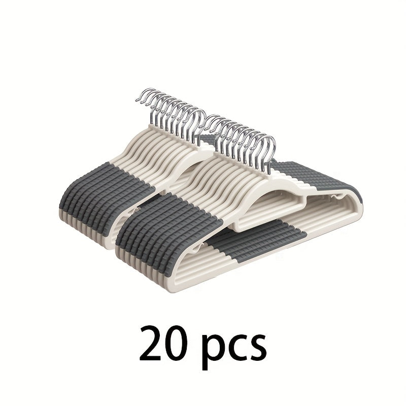 30pcs\u002F20pcs\u002F10pcs Non-slip And Mark-free Plastic Hangers, Home Wardrobe Storage And Clothes Hanging Hangers, Anti-slip And Anti-deformation Hangers, A Great Helper for Clothes Storage, Dual-purpose for Wardrobe Storage And Clothes Drying.