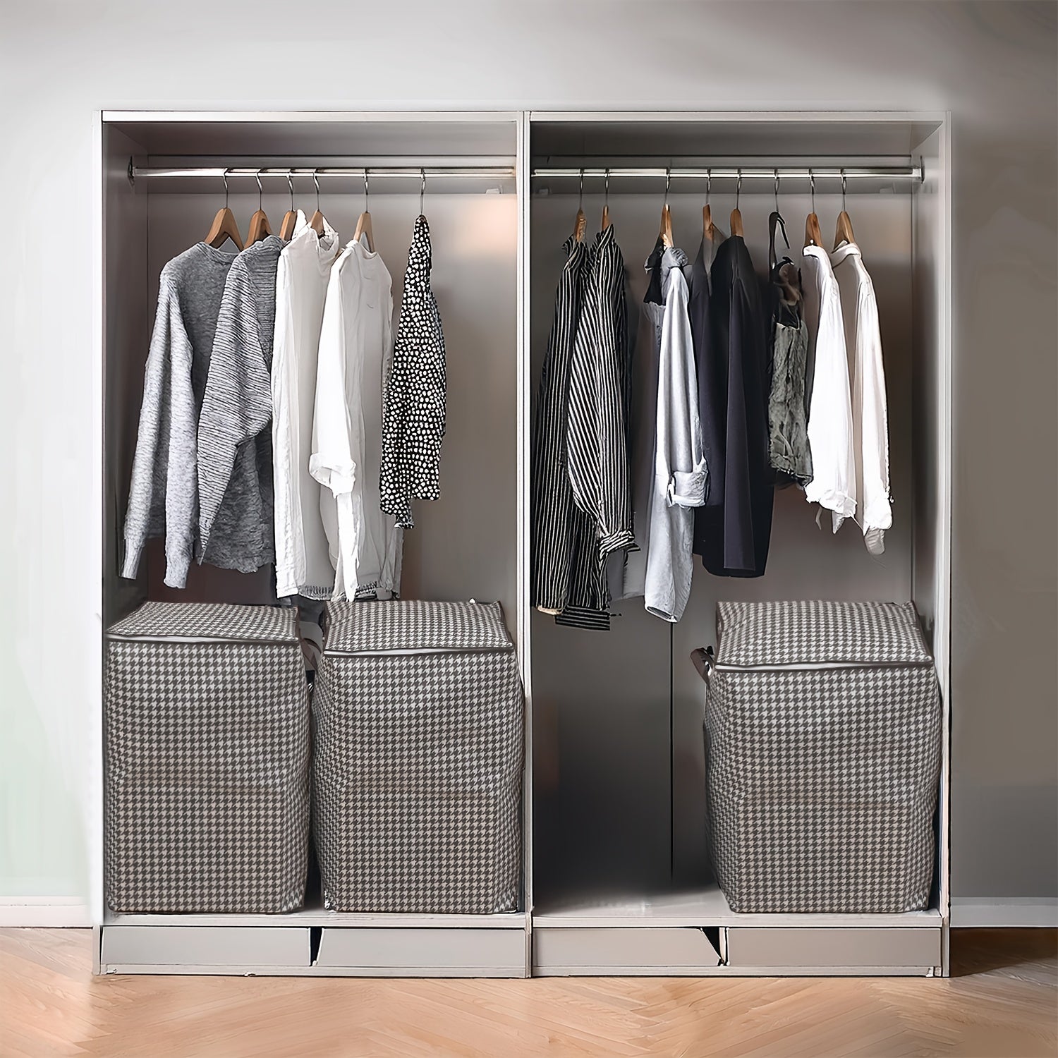 3\u002F1pc, Oversized Thousand Bird Compartment Storage Container, Thickened Storage Bucket, Used for Clothes And Blankets, Dust-proof And Bag Storage Box with Handle, Ideal Mobile And Travel Storage Basket, Under Bed Storage, Storage Box, Under-Bed