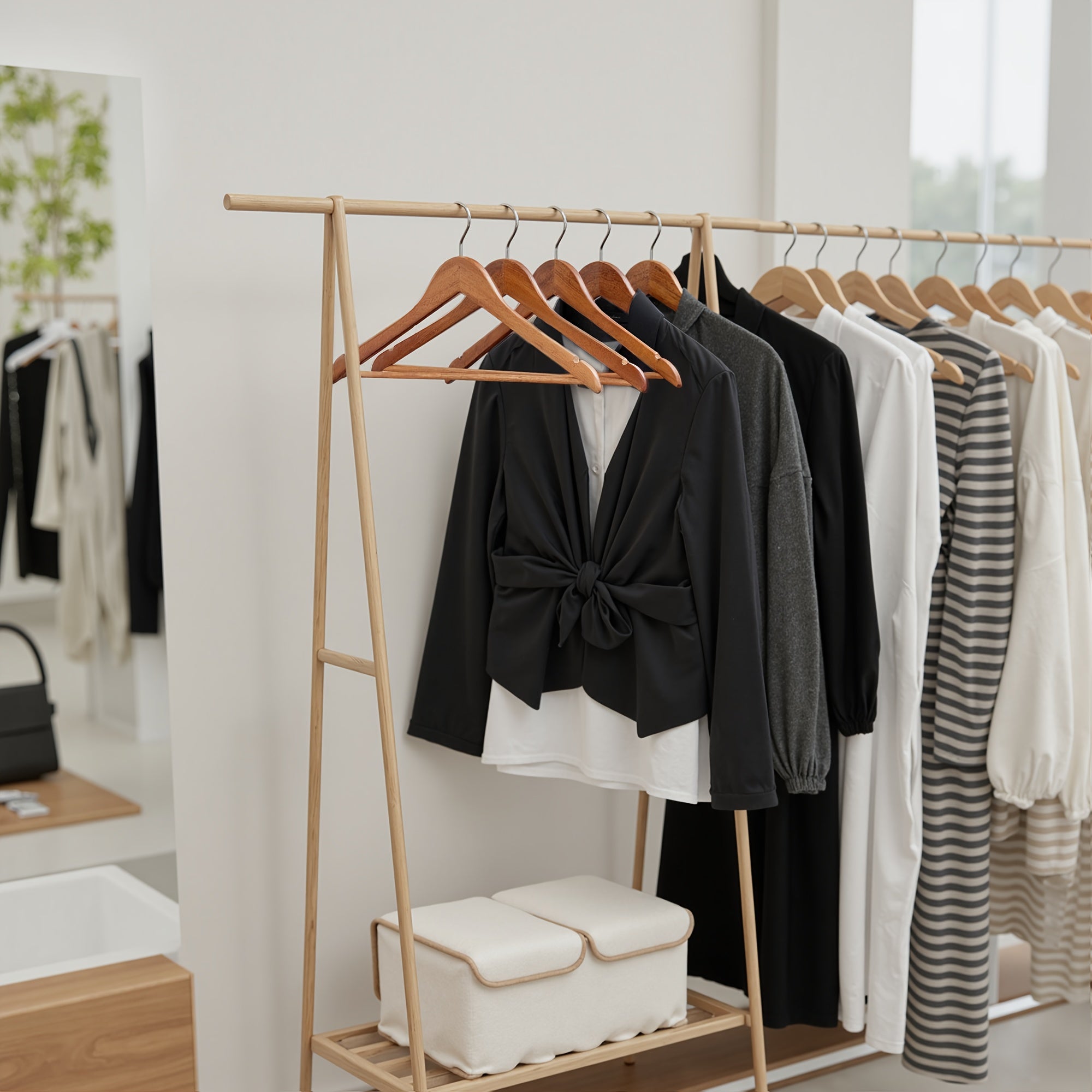 10\u002F20\u002F30pcs Wooden Clothing Racks for Retail, Used for Hanging, Perfect for Organizing Coats, And Shirts In The Bedroom, Sturdy Wood Build, Practical Clothing Shelves, Clothing Hanger, Storage Home Organization, Christmas Gift, New Year Refresh