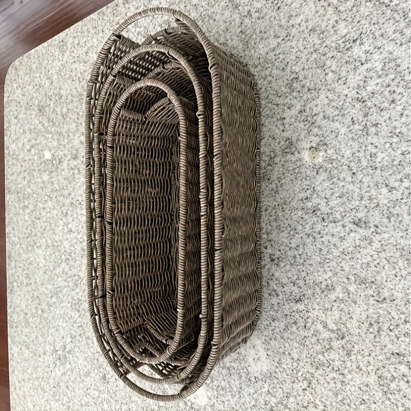 3pcs Large Capacity Storage Basket Can Store Toys, Shower Gel, Fruit, Food, Shelf Baskets