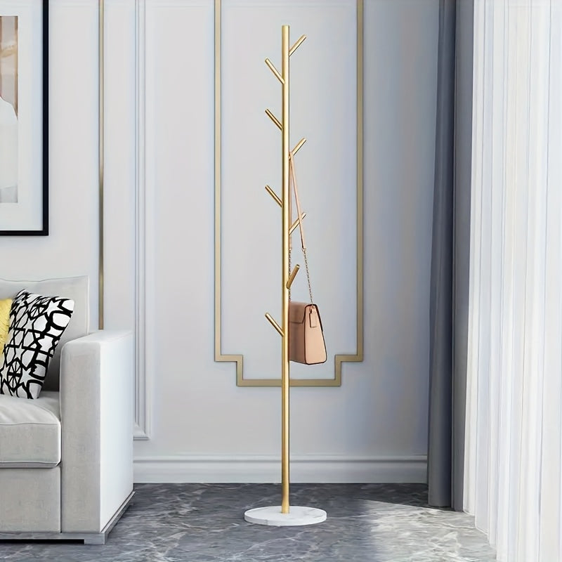 Freestanding Metal Coat Stand, Contemporary Coat Racks Featuring a Natural Marble Base, Coat Tree Hanger for Jackets, Bags, Entryway, And Office Use