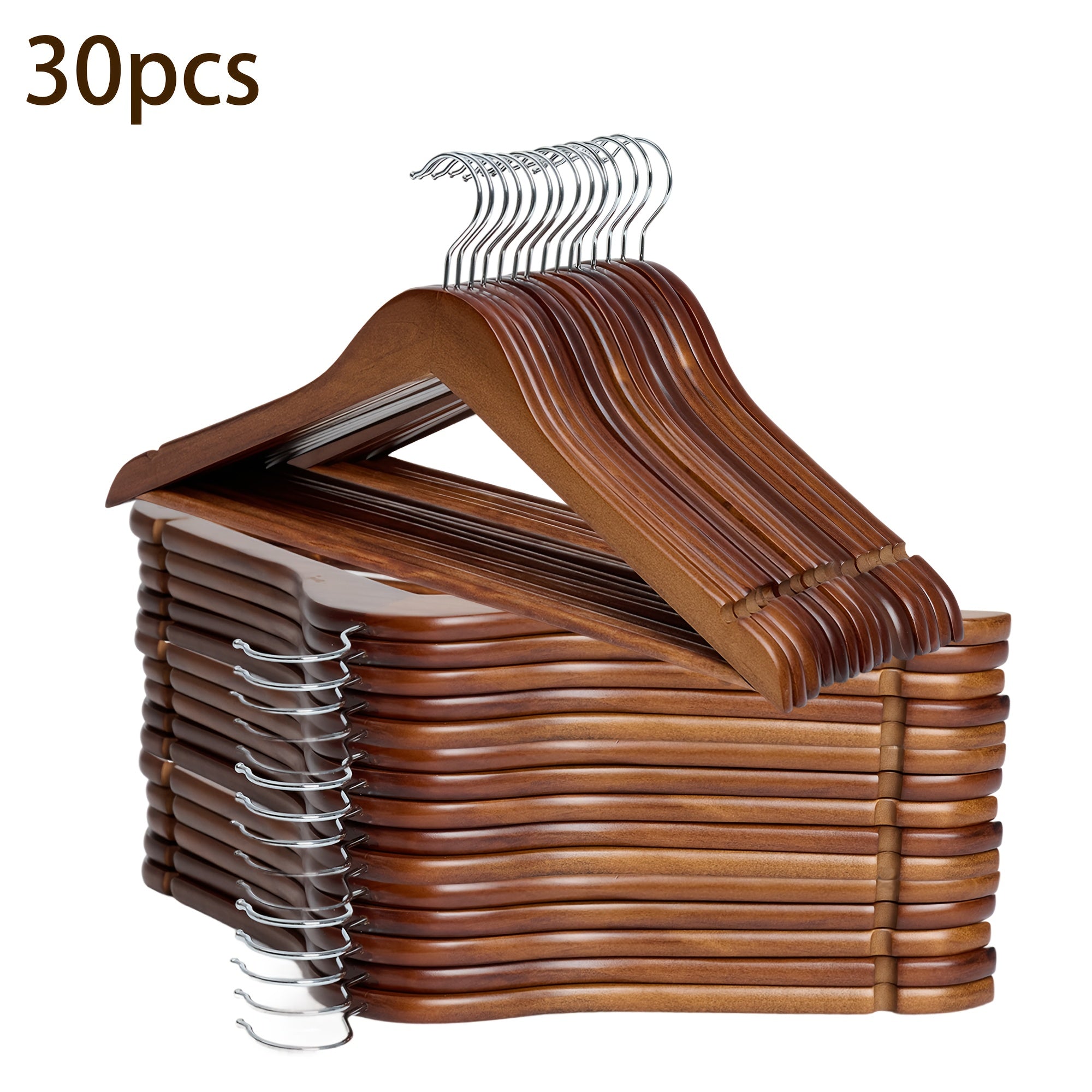 10\u002F20\u002F30pcs Wooden Clothing Racks for Retail, Used for Hanging, Perfect for Organizing Coats, And Shirts In The Bedroom, Sturdy Wood Build, Practical Clothing Shelves, Clothing Hanger, Storage Home Organization, Christmas Gift, New Year Refresh