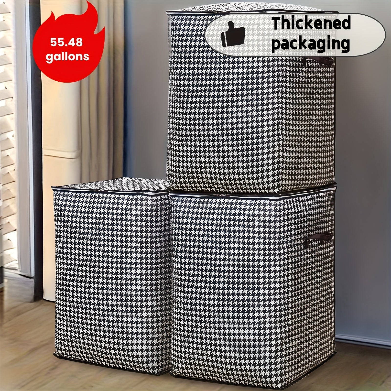 3\u002F1pc, Oversized Thousand Bird Compartment Storage Container, Thickened Storage Bucket, Used for Clothes And Blankets, Dust-proof And Bag Storage Box with Handle, Ideal Mobile And Travel Storage Basket, Under Bed Storage, Storage Box, Under-Bed