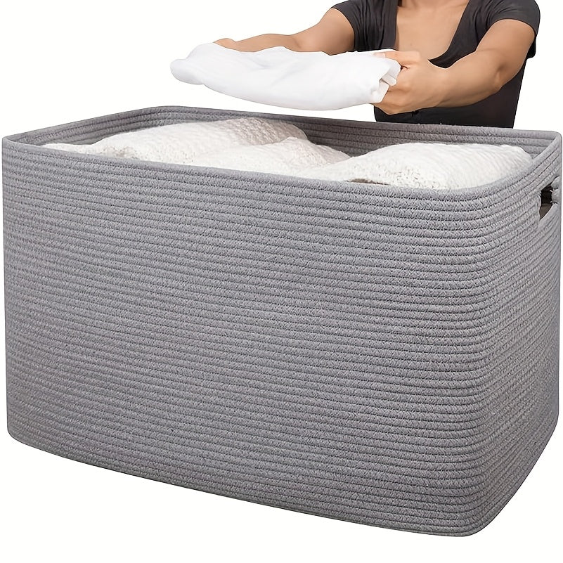 Set of 4 Storage Baskets Designed for Organization, These Woven Baskets Are Ideal for Shelves And Are Great for Storing Toys, Books, Towels, And Clothing. They Make Excellent Gift Bins for Toy Storage, Measuring 12.7 Inches Long, 9 Inches Wide